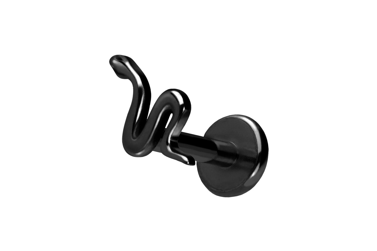 Titan Labret Piercing mit Push Fit SCHLANGE